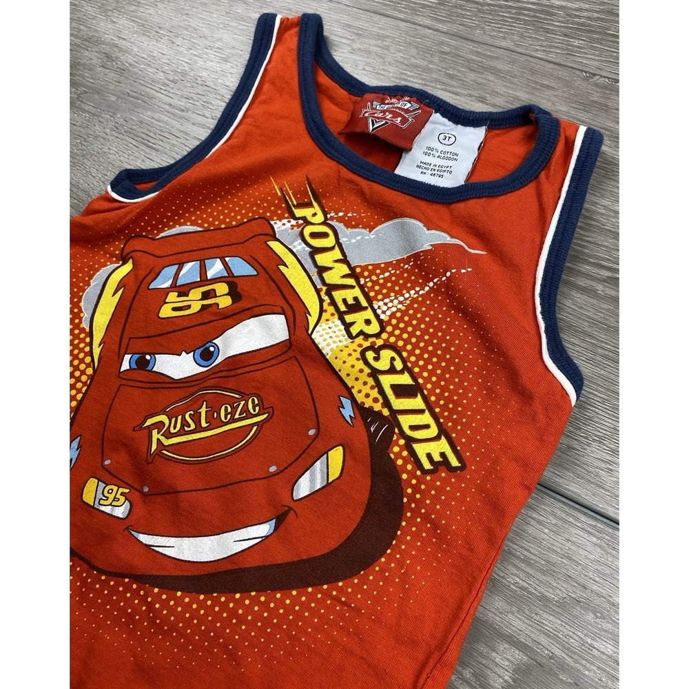 Pixar Toddler The‎ World Of Cars Lightning McQueen Sleeveless Tank Top Red 3T